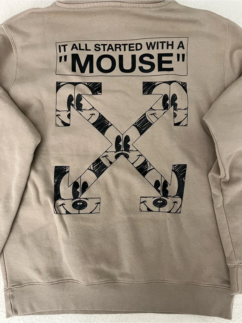 The Rabbits Los Angeles Off-Mouse Mickey Graphic Hoodie Medium Tan